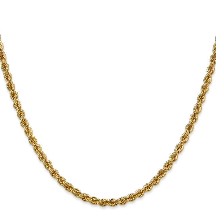 Shop Stylish 14K Gold 26-Inch 3mm Classic Rope Chain - Luxury Lobster Clasp-2