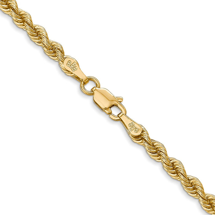 Buy 14K Gold 16-Inch 3mm Classic Rope Chain - Stylish & Durable Design!-3