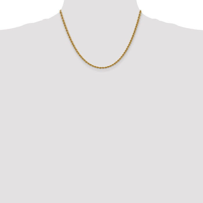 Buy Stylish 14K Gold 18-Inch 3mm Rope Chain with Lobster Clasp - Luxury Value-4
