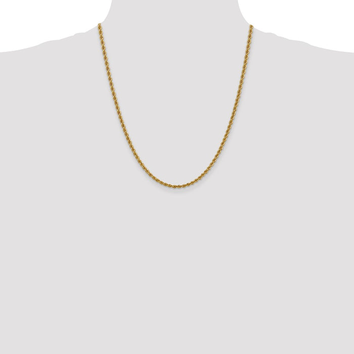 Shop Exclusive 14K Gold 22-Inch 3mm Rope Chain - Stylish & Durable Design-4