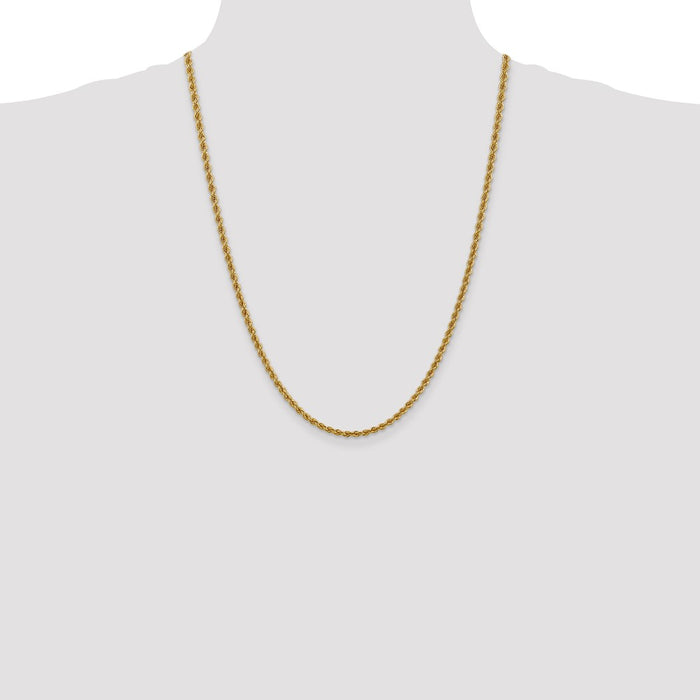 Shop 14K Gold 24-Inch 3mm Classic Rope Chain - Stylish & Luxury Jewelry!-4