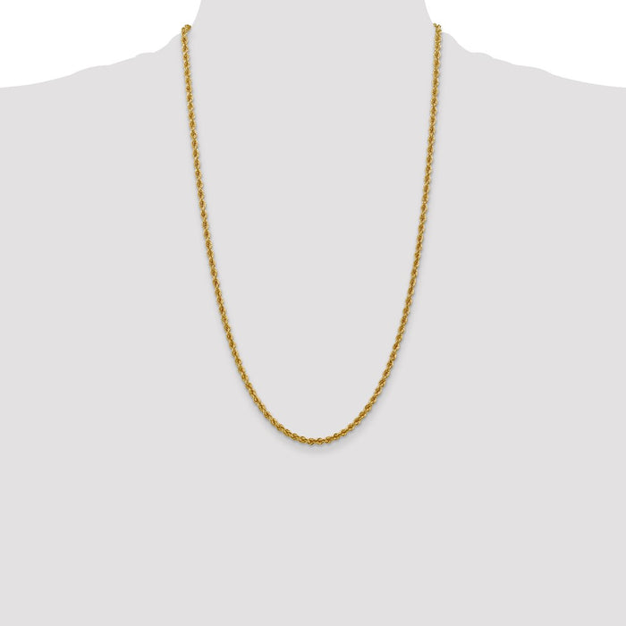 Shop Stylish 14K Gold 26-Inch 3mm Classic Rope Chain - Luxury Lobster Clasp-4