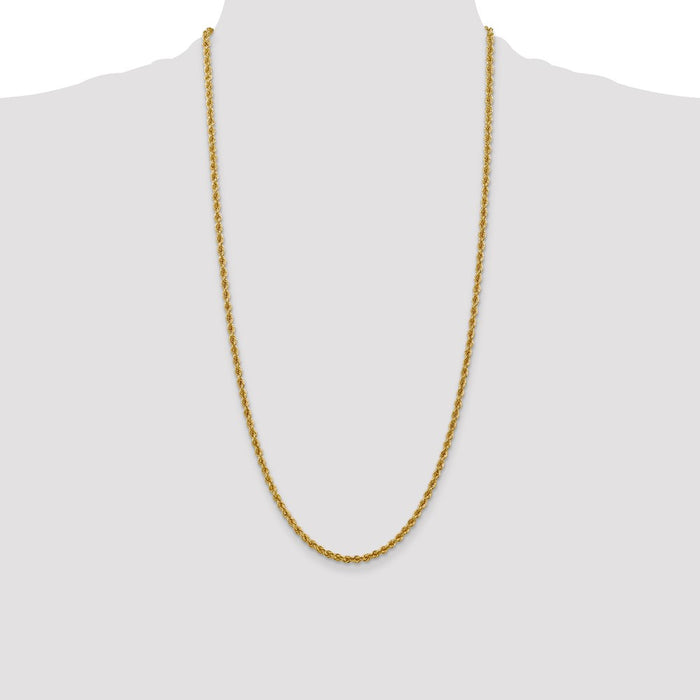 Shop Exclusive 14K Gold 28-Inch Classic Rope Chain - Stylish 3mm Design!-4