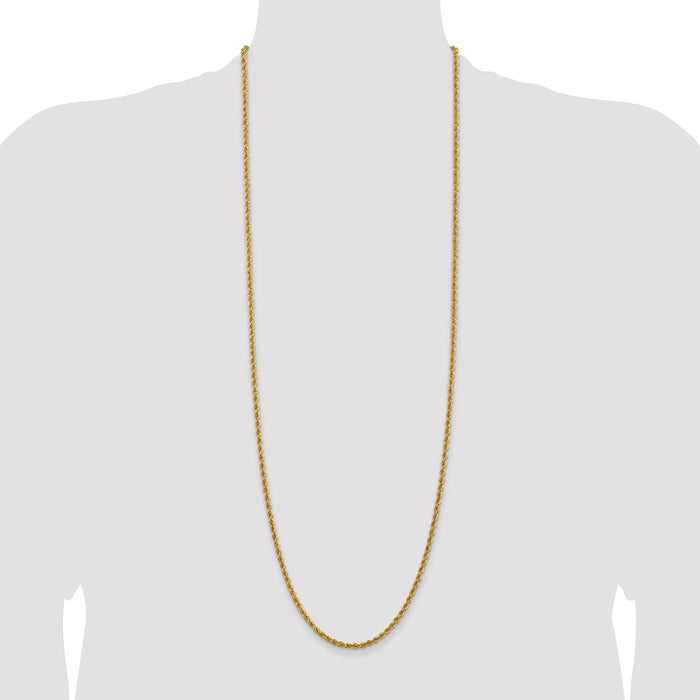 High-Quality 36-Inch 3mm 14K Gold Classic Rope Chain - Affordable Luxury!-4