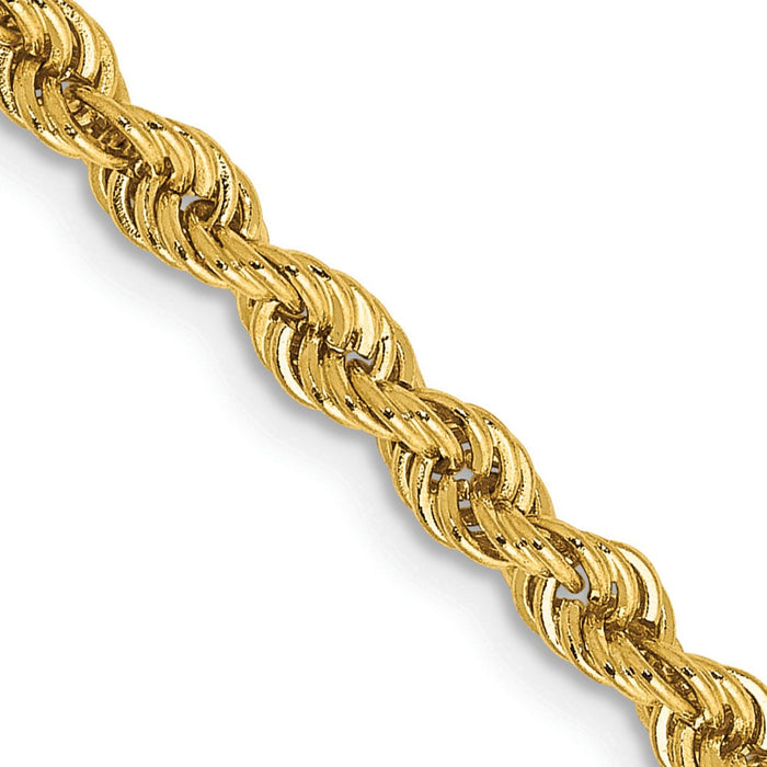 Buy 14K Gold 16-Inch 3mm Classic Rope Chain - Stylish & Durable Design!-1