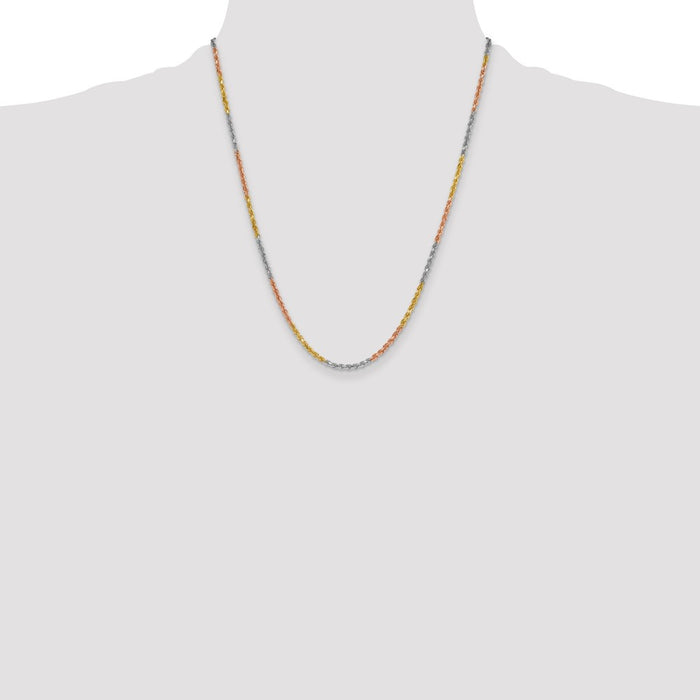 Shop Stylish 14K Tri-Color 3mm Diamond-Cut Rope Chain - Affordable Luxury-4