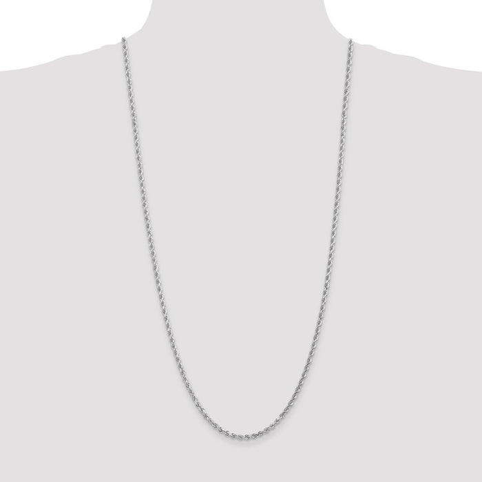 Shop Exclusive 30-Inch 14K White Gold Diamond-Cut Rope Chain - Stylish Value!-4