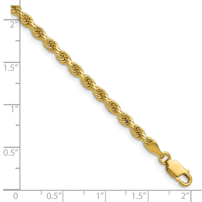 Exclusive 14K Gold 28-Inch Diamond-Cut Rope Chain, 3.25mm Stylish Design-5