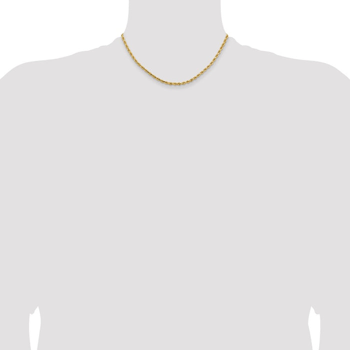 Shop Stylish 14K Gold 16-Inch Diamond-Cut Rope Chain - 3.25mm Luxury-4