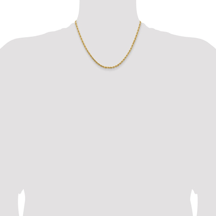 Shop Stylish 14K Gold 18-Inch Diamond-Cut Rope Chain, 3.25mm | Luxury Accessory-4