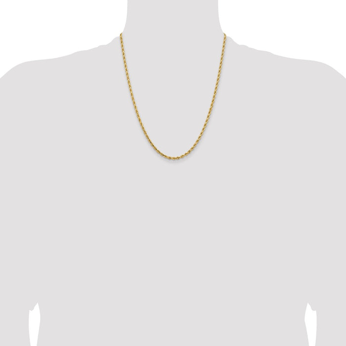 Buy Exclusive 14K Gold 22-Inch Diamond-Cut Rope Chain, 3.25mm Width-4