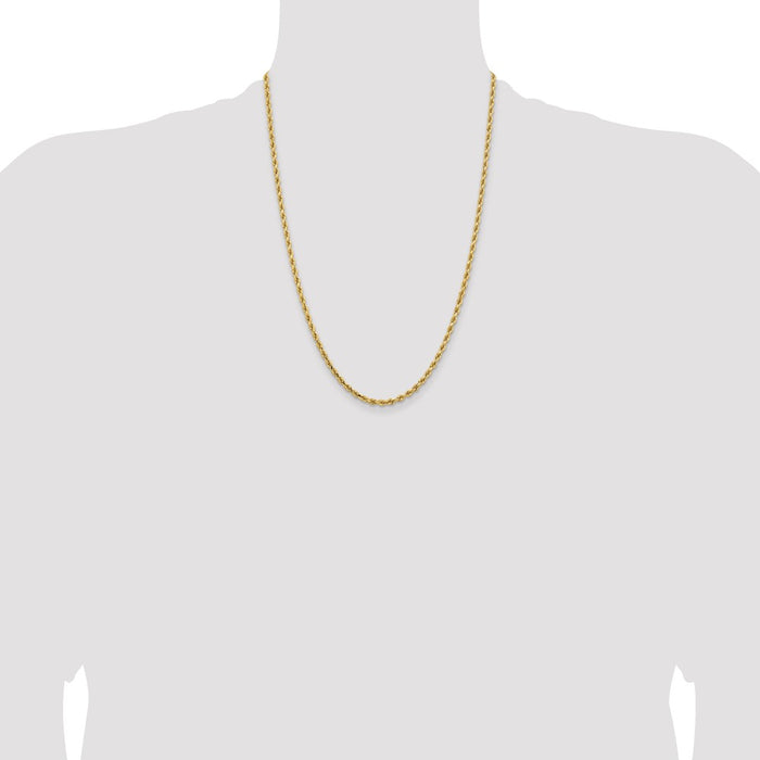 Buy Stylish 14K Gold 24-Inch 3.25mm Diamond-Cut Rope Chain - Luxury Accessory-4