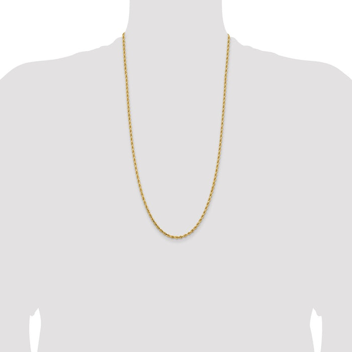 Exclusive 14K Gold 28-Inch Diamond-Cut Rope Chain, 3.25mm Stylish Design-4