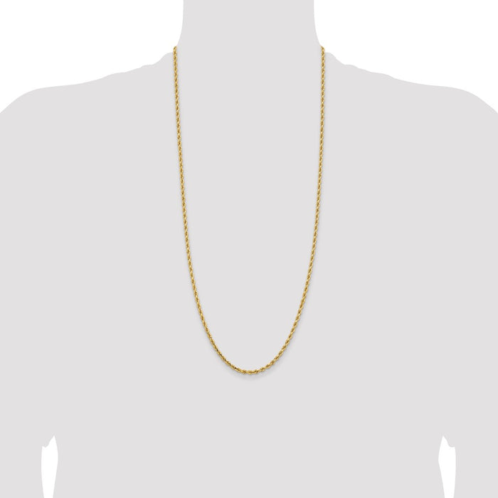 Buy Exclusive 14K Gold 30-Inch Diamond-Cut Rope Chain - 3.25mm Luxury Style-4