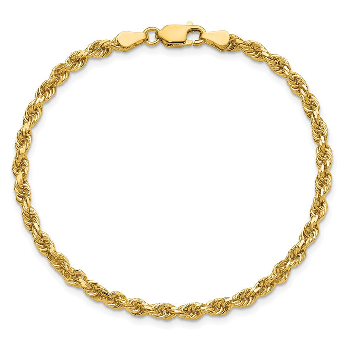 Shop 14K Gold 7-Inch Diamond-Cut Rope Chain - Stylish 3.25mm Links, Luxury!-5