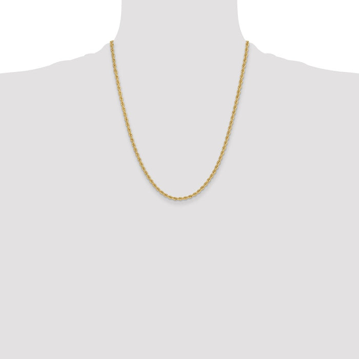 Buy Luxury 14K Gold 3.3mm Classic Rope Chain - Affordable Elegance-4