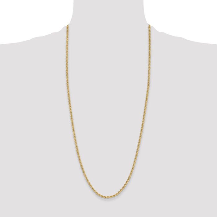 Exclusive 14K Gold 3.3mm Classic Rope Chain - Stylish & Affordable Luxury-4