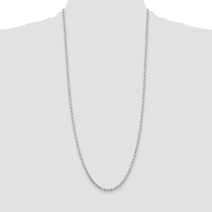 Buy Stylish 14K White Gold 30-Inch Diamond-Cut Rope Chain - 3.25mm-4