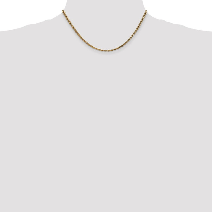 Shop 14K Gold Diamond-Cut Rope Chain 16-Inch 3.5mm - Affordable Luxury!-4