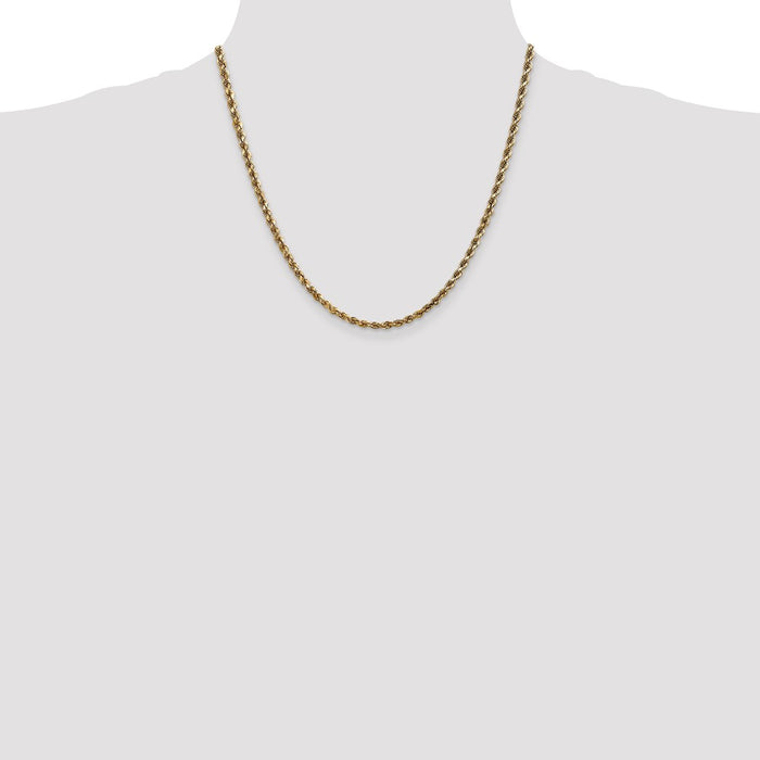 High-Quality 14K Gold 20-Inch Diamond-Cut Rope Chain, Stylish & Affordable-4