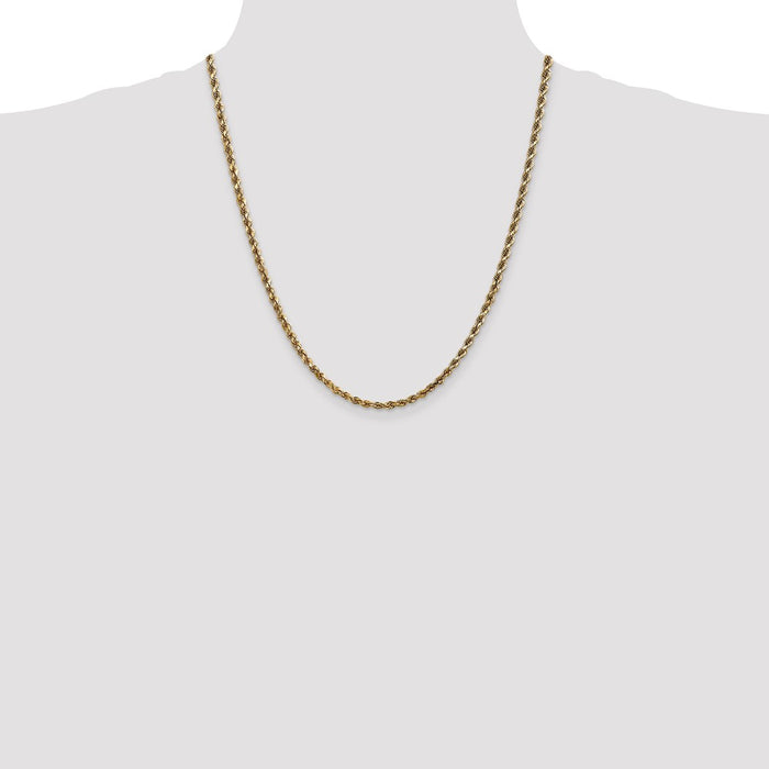 Exclusive 14K Gold 22-Inch Diamond-Cut Rope Chain - Stylish 3.5mm Design-4