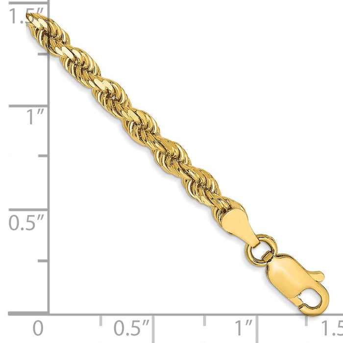 Buy Exclusive 14K Gold 8-Inch Diamond-Cut Rope Chain - Stylish 3.5mm Design-2