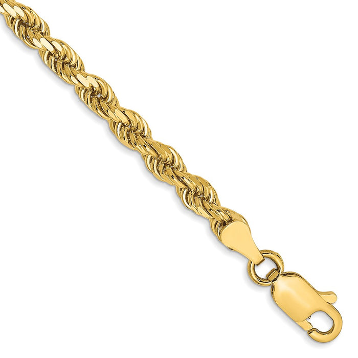 Buy Exclusive 14K Gold 8-Inch Diamond-Cut Rope Chain - Stylish 3.5mm Design-1