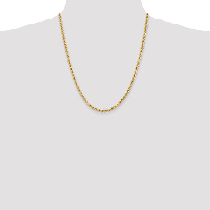 High-Quality 14K Gold 22-Inch Rope Chain, 3.65mm Thick, Stylish & Affordable!-4
