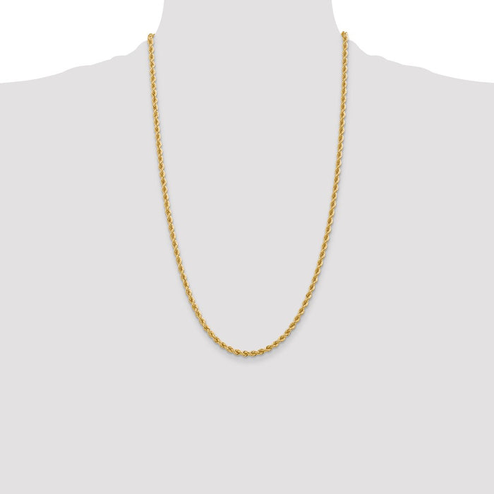 Buy Discounted 14K Gold Rope Chain 26-Inch, 3.65mm Thickness, Lobster Clasp-4