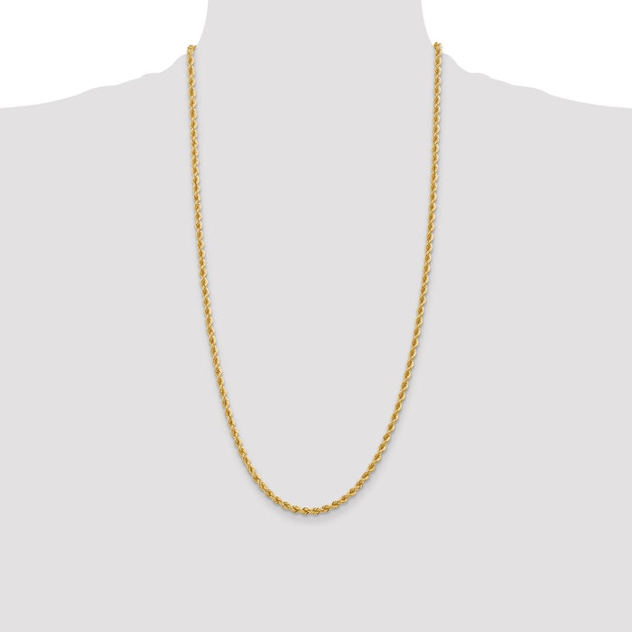 Shop 14K Gold 28-Inch Classic Rope Chain, 3.65mm - Luxury Jewelry Value!-4