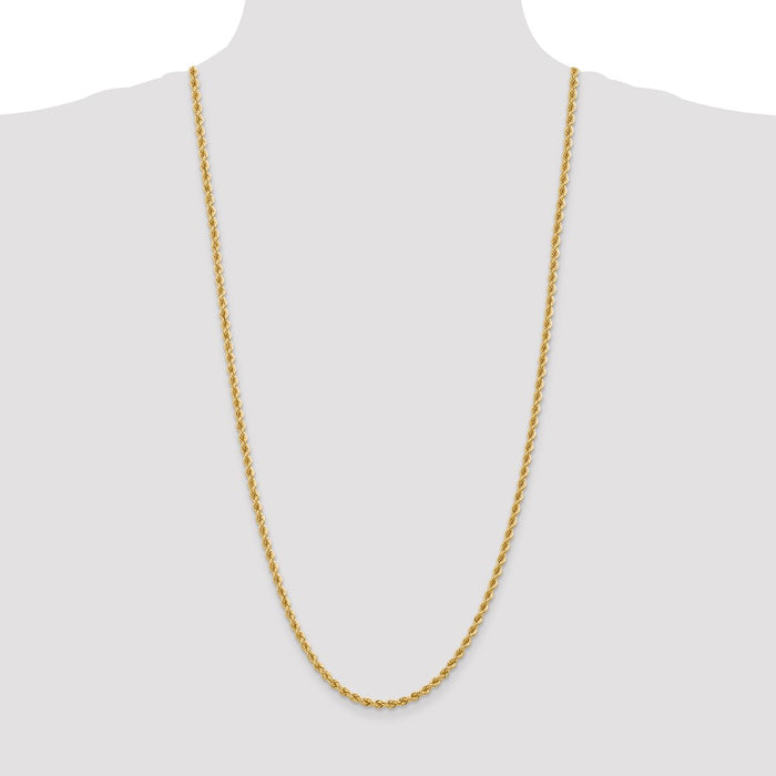 Shop Exclusive 14K Gold 30-Inch Rope Chain - Stylish 3.65mm Width, Lobster Clasp-4