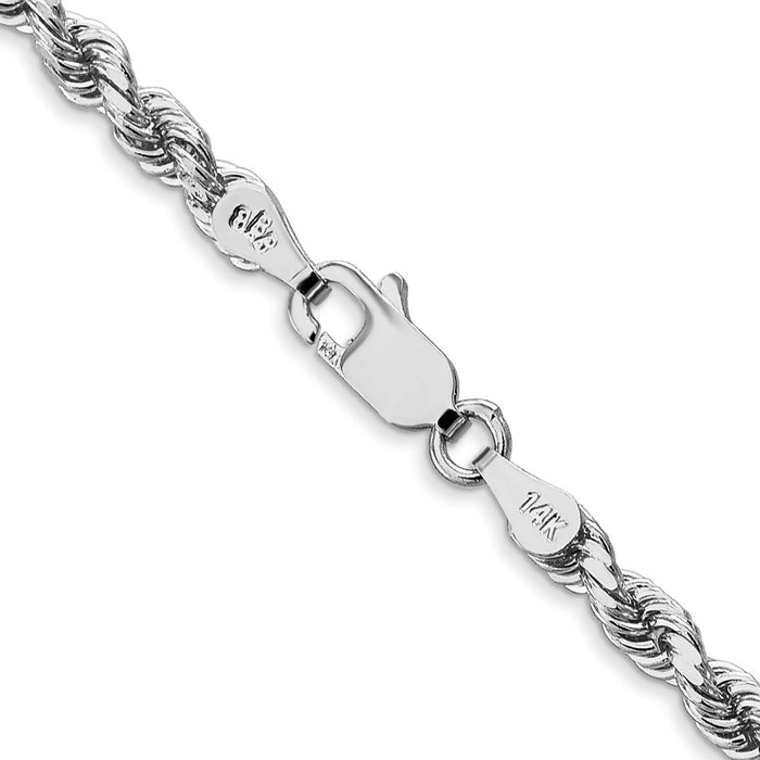 Shop 14K White Gold 20-Inch 3.5mm Diamond-Cut Rope Chain - Stylish & Durable!-3