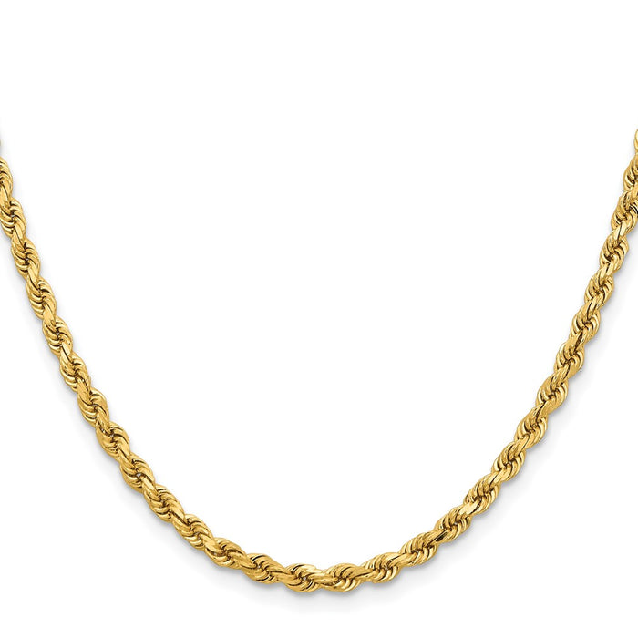High-Quality 14K Gold 20-Inch Diamond-Cut Rope Chain, 3.75mm Width, Stylish Design-2