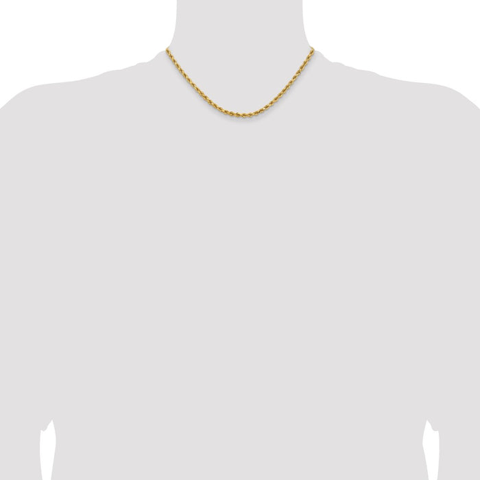 Buy Exclusive 14K Gold 16-Inch 3.75mm Diamond-Cut Rope Chain - Stylish Luxury-4