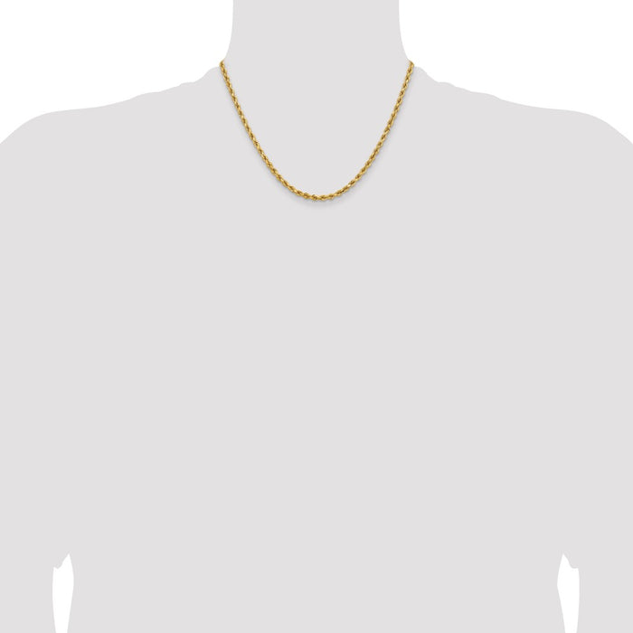 Exclusive 14K Gold 18-Inch Diamond-Cut Rope Chain - Stylish 3.75mm Design-4