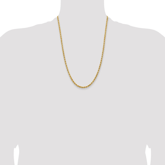 Buy Exclusive 14K Gold 24-Inch Diamond-Cut Rope Chain, Stylish 3.75mm-4