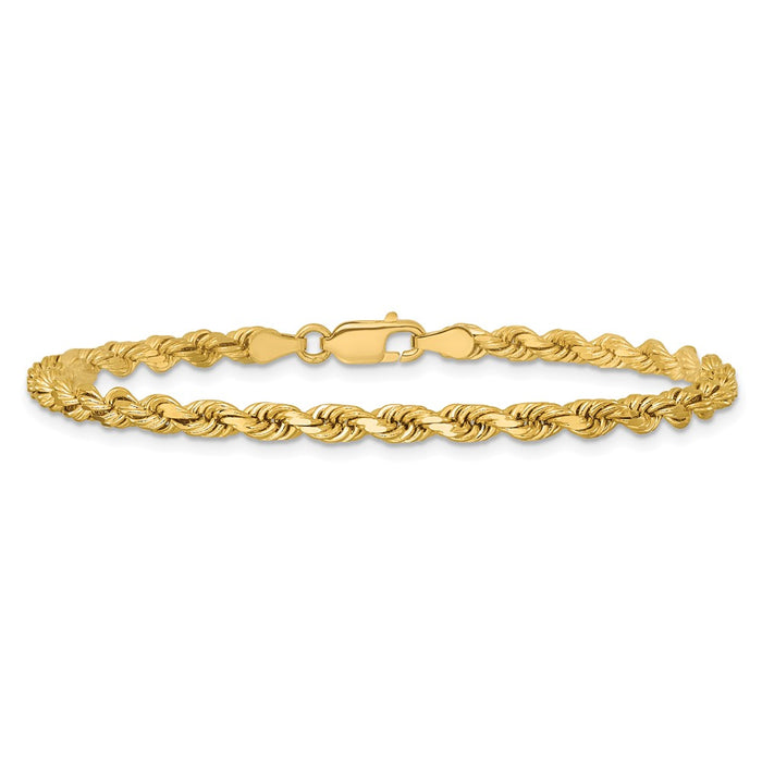 Shop 14K Gold 8-Inch Diamond-Cut Rope Chain, Stylish 3.75mm Links, Luxury Look-4