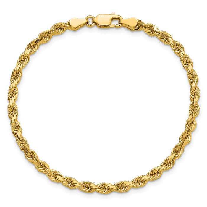 Shop 14K Gold 8-Inch Diamond-Cut Rope Chain, Stylish 3.75mm Links, Luxury Look-5