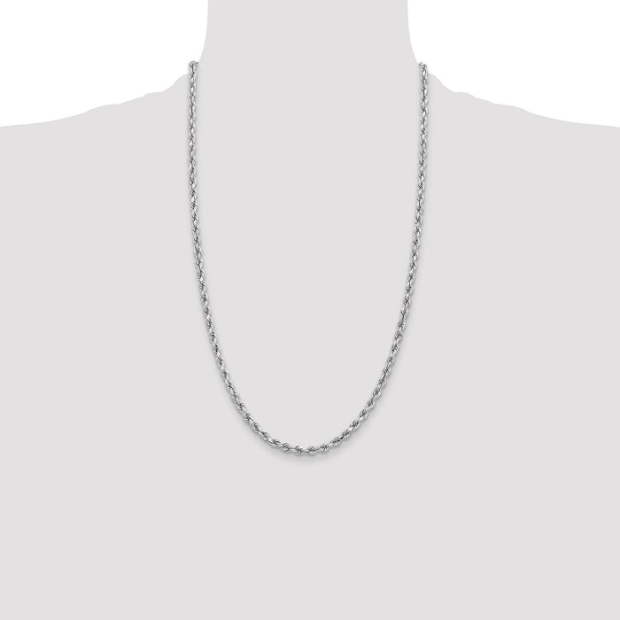 Shop Exclusive 14K White Gold 26-Inch Diamond-Cut Rope Chain, 3.75mm-4