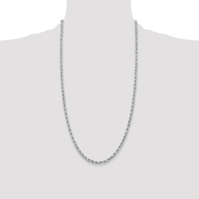 Shop Exclusive 28-Inch 14K White Gold Diamond-Cut Rope Chain - Stylish Value!-4