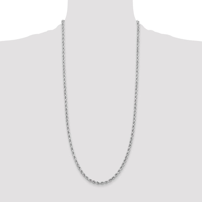 Buy Exclusive 14K White Gold 30-Inch Diamond-Cut Rope Chain - 3.75mm Value-4