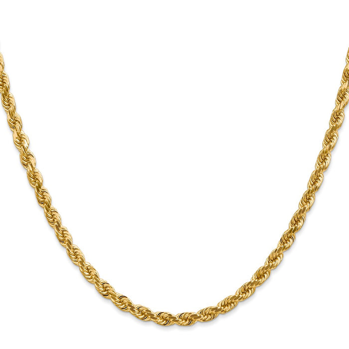 Buy 14K Gold 16-Inch 4mm Diamond-Cut Rope Chain - Stylish & Affordable!-2
