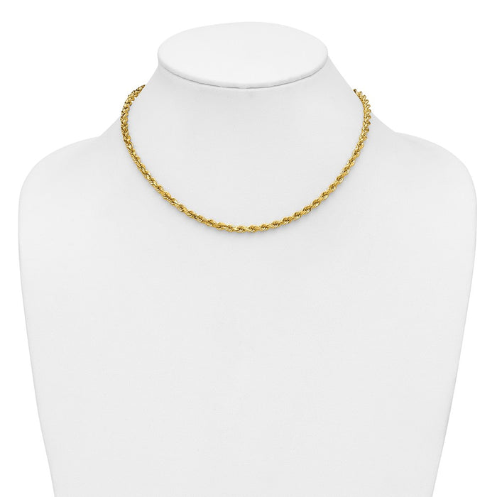 Buy 14K Gold 16-Inch 4mm Diamond-Cut Rope Chain - Stylish & Affordable!-4