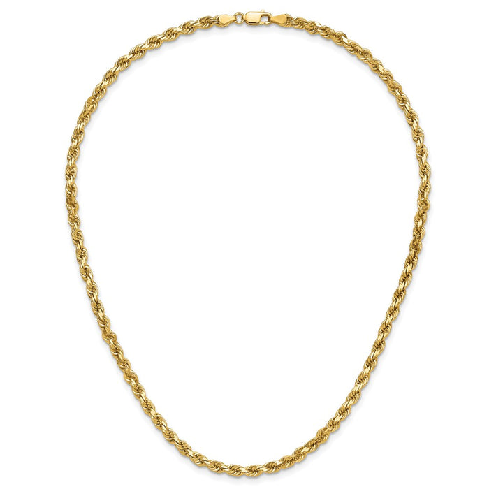 Buy 14K Gold 16-Inch 4mm Diamond-Cut Rope Chain - Stylish & Affordable!-5