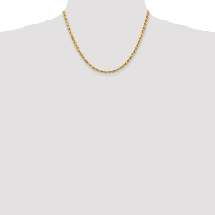 Buy Stylish 14K Gold 18-Inch 4mm Diamond-Cut Rope Chain - Luxury Value-4