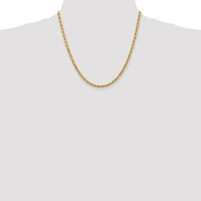 Exclusive 14K Gold 20-Inch 4mm Diamond-Cut Rope Chain - Stylish Value Piece-4
