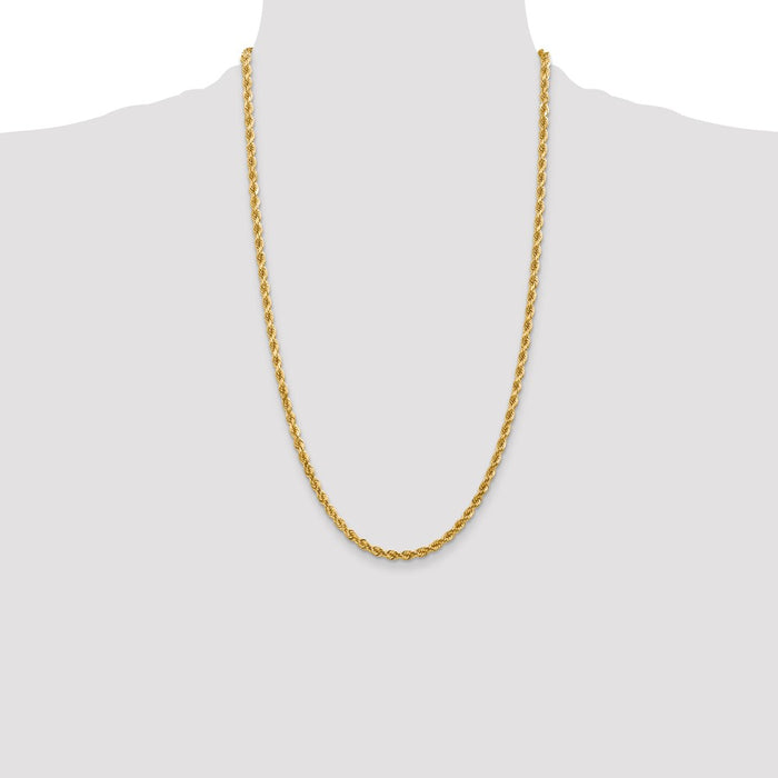 Shop 14K Gold 26-Inch Diamond-Cut Rope Chain - Stylish & Affordable Luxury-4