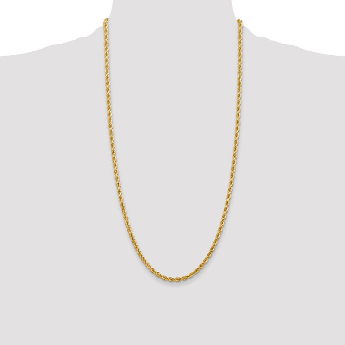 Buy 14K Gold 28-Inch Diamond-Cut Rope Chain, 4mm Width, Stylish & Affordable!-4