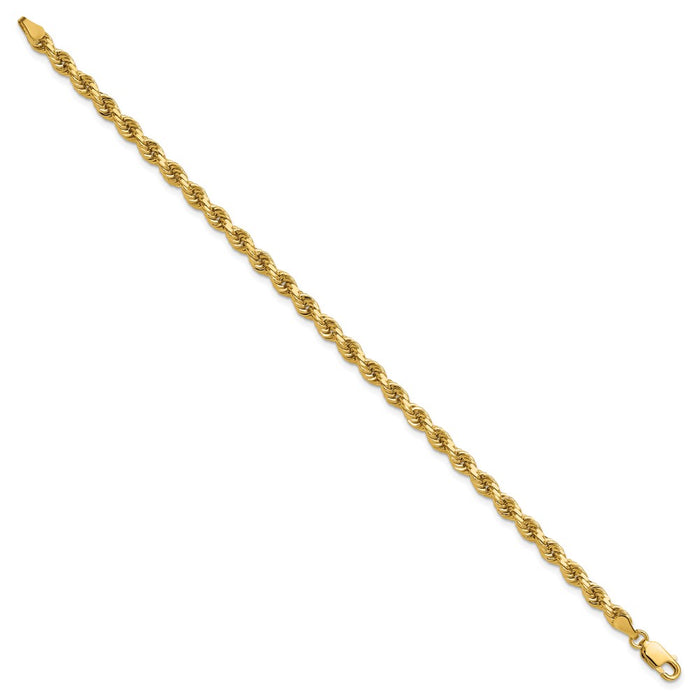 Shop Stylish 14K Gold 8-Inch 4mm Diamond-Cut Rope Chain - Luxury Accessory!-2