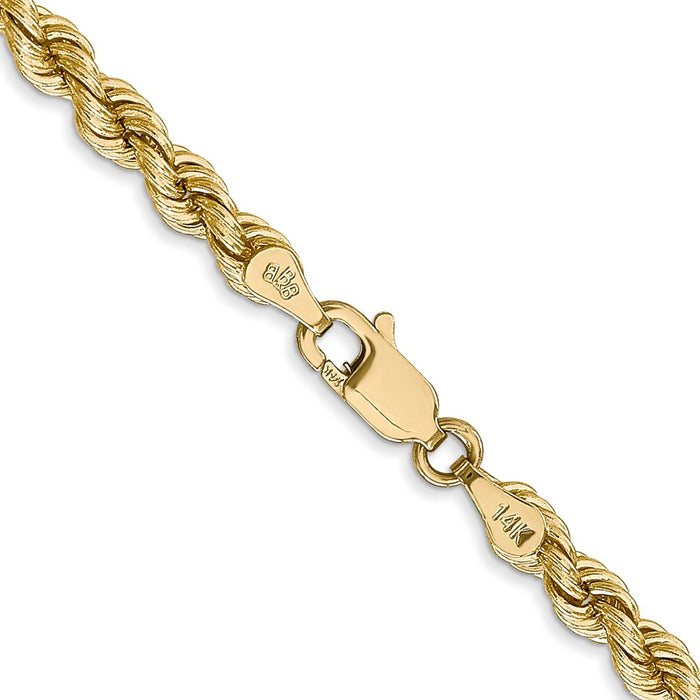 Buy Stylish 14K Gold 28-Inch 4mm Rope Chain with Lobster Clasp - Affordable Luxury-3